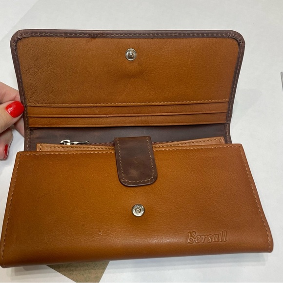 Rare Beker by Bersall women’s wallet. cloth insert front. Used. See pictures - Picture 6 of 10